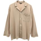 ショッピングセリーヌ CELINE セリーヌ 日本製 開襟 長袖 パジャマ オープンカラーシャツ SA ベージュ メンズ 古着 中古