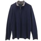 J.CREW J Crew длинный рукав половина Zip тренировочный футболка M темно-синий мужской б/у одежда б/у 