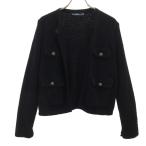 ZARA KNIT Zara вязаный вязаный жакет S черный женский б/у одежда б/у 