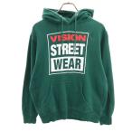 VISION STREET WEAR ヴィジョンストリートウェア 長袖 スウェットパーカー L グリーン メンズ 古着 中古