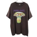 未使用 SAINT MICHAEL セントマイケル 村上隆 コラボ マッシュ 半袖 ヴィンテージ加工 Tシャツ L ブラウン キノコ メンズ 古着 中古