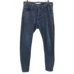 ZARA ザラ モロッコ製 デニム ストレッチパンツ 46 ネイビー メンズ 古着 中古