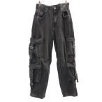 ZARA Zara cargo Denim брюки 36 оттенок черного джинсы женский б/у одежда б/у 