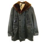  America военно-морской флот 40s Vintage NXSs18795nei биде часть men to балка n -тактный -ma- пальто 40 черный US NAVY милитари воротник мутон мужской б/у одежда б/у 