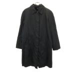 PRADA プラダ イタリア製 ステンカラーコート L ブラック ライナー付き レディース 古着 中古
