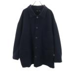 UNIQLO +J Uniqlo плюс je. шерсть Blend пальто 4XL темно-синий большой размер мужской б/у одежда б/у 