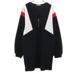 ZARA BASIC Zara Basic длинный рукав Mini One-piece M черный женский б/у одежда б/у 