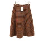 未使用 SLOBE IENA スローブイエナ チェック柄 ロング丈 リバーシブル フレアスカート 36 ベージュ系 レディース 古着 中古