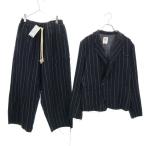  не использовался VAST222 Burst 222 16AW шерсть Blend сделано в Японии полоса рисунок костюм верх и низ выставить 1 чёрный мужской б/у одежда б/у 