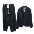  не использовался VAST222 Burst 222 16AW шерсть Blend сделано в Японии полоса рисунок костюм верх и низ выставить 2 чёрный мужской б/у одежда б/у 