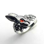 兎 うさぎ ガーネット リング 指輪 シルバー９２５ レディース メンズ