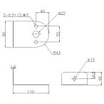 IKK バスマーカー用 L型 ステー 鉄 L-102