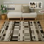 ラグ アラビカ 190×190 cm 日本製 防炎 抗菌 防臭 防ダニ ホットカーペットカバー 送料無料