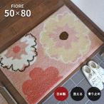 玄関マット フィオレ 50×80 cm 洗える 日本製 滑り止め スミノエ製 北欧 ピンク マリメッコ ウニッコ モチーフ マット 送料無料