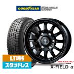 ショッピングホイール 【2025年製】スタッドレスタイヤ ホイール4本セット インターミラノ クロスフィールド α(アルファ) グッドイヤー ICE NAVI アイスナビ カーゴ  195/80R15