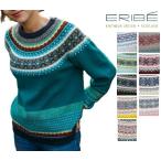 ERIBE エリベ レディース ニット セーター ノルディック クルーネック アルパインカーディガン メリノウール アンゴラ フェアアイルヨークパターン