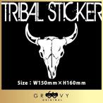 バッファロー 牛 ドクロ 車 ステッカー エンブレム ガイコツ スカル ドレスアップ ネイティブアメリカン シール デカール