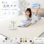 夏ラグマット 洗えるラグ 北欧  3畳用 200x250cm オールシーズン おしゃれ 絨毯 抗菌 防ダニ 滑り止め 赤ちゃん 洗濯機OK 床暖房対応 アレルギー 丸洗い