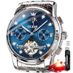 OLEVS Mens Automatic Watches Luxury Dress Diamond Self Winding Mechanical Stainless Steel Mens Wrist Watch Gifts 並行輸入品