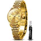 OLEVS Automatic Watches for Women Luxury Stainless Steel Gold Diamond Mechanical Dress Self Winding Date Waterproof Wrsit Watches for Ladie 並行輸入品