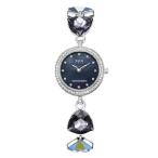 ショッピングLuxury SAGA Luxury Crystal Bangle Watch Ladies' Fashion Bracelet Watch As Gift for Women Swiss Quartz Movement Midnight Blue 並行輸入品
