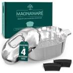 Magnaware キャストアルミニウムダッチオーブン - 5クォート - 楕円形ダッチオーブンポット 蓋付き 家族やパーティー用 - 理想的な熱分布を備えた軽 並行輸入品