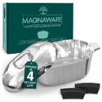 Magnaware キャストアルミニウムダッチオーブン - 8クォート - 楕円形ダッチオーブンポット 蓋付き 家族やパーティー用 - 理想的な熱分布を備えた軽 並行輸入品