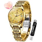 OLEVS Gold Womens Automatic Watch Diamond Fashion Luxury Dress Mechanical Self Winding Stainless Steel Ladies Wrist Watches for Women Lumin 並行輸入品