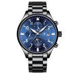 ETRIE Luxury Men's Watch - Automatic Stainless Steel, Mechanical Chronograph with Elegant Blue Dial, Business ＆ Casual Wear 並行輸入品