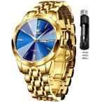 ショッピングLuxury OLEVS Watches for Men Analog Quartz Stainless Steel Business Luxury Dress Male Big Dial Waterproof Luminous with Day Date Calendar Casual W 並行輸入品