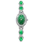 deselon Watches for Women Green Bracelet Crystal Diamond Bangle Ladies Female Small Fashion Luxury Thin Waterproof Quartz Girls Wife Gifts  並行輸入品