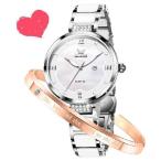 ショッピングLuxury OLEVS Women's Watch Ceramic Strap Luxury Diamond Elegant Waterproof Luminous Date Quartz Formal Bracelet Set 並行輸入品