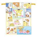 ポムポムプリン マチ付き巾着 総柄 262733 チームプリン Pom Pom Purin サンリオ