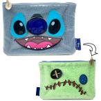 スティッチ もこもこビニールフラットポーチ スティッチ&スクランプ 182030 ディズニー stitch