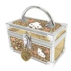  Hello Kitty ключ имеется Mini vanity кейс леопардовая расцветка ключ имеется cosme кейс cosme inserting канцелярские принадлежности inserting разделение . место хранения 613709