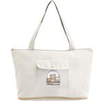 リラックマ のびるキャリーオンバッグ トラベルシリーズ ホワイト トートバッグ ショルダートート 2WAY 容量UP ファスナー付