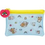 ショッピングリラックマ リラックマ ミニポーチ ブルー ゆるゆるぽかぽか ブルー ビニールポーチ フラットポーチ