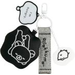 【5月上旬以降〜出荷】リラックマ 刺繍キーホルダー AB43601 BASIC RILAKKUMA MONOCHROME ベーシックリラックマ モノクロ タグキーホルダー