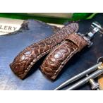 極上逸品!22mm一点物/SSクラスクロコの手/マットクロコ、ブラウン,限界厚FAT-9!