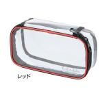 ガマカツ GM2491 アレンジメントポーチ(スケルトンタイプ) レッド SS タックルバッグ