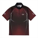  Daiwa одежда DE-7625 Short рукав половина Zip рубашка красный 2XL