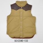 SUGAR CANE シュガーケーン SC12340-133 T/Cウェザー LEATHER YORK DOWN VEST ウエスタンダウンベスト ベージュ S M L XL