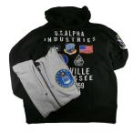 Alpha　アルファ TC1596 パッチドジップパーカー 裏起毛