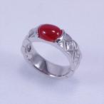 珊瑚指輪血赤珊瑚カボション高知県産...