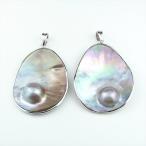 マベパールペンダント2個セットシルバー天然石まとめ売り在庫処分品難ありキャセイ