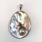 天然石ペンダントトップマベパールシルバー