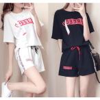 セットアップ レディース スウェットセット Tシャツ パンツ 夏 ジャージ 上下セット スポーツ ルームウェア パジャマ 運動着 送料無料us-003