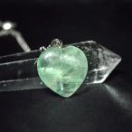 パワーストーン ペンダントトップ 中国産 グリーンフローライト ハート型 天然石