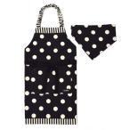 decor PolkaDot фартук 100-120 размер polka dot large twill*black ×narrow stripe twill*black фартук ребенок 