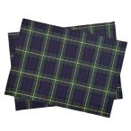 ショッピングランチョンマット ランチョンマット 25cm×35cm 2枚セット タータンチェック・ダークグリーン ナフキン 小学校 幼稚園 給食 ランチクロス 子供 小学生
